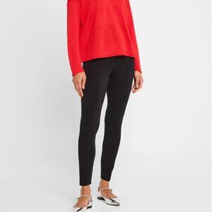 Eileen Fisher Cropped High Rise Jersey Black Leggings 3X NWT